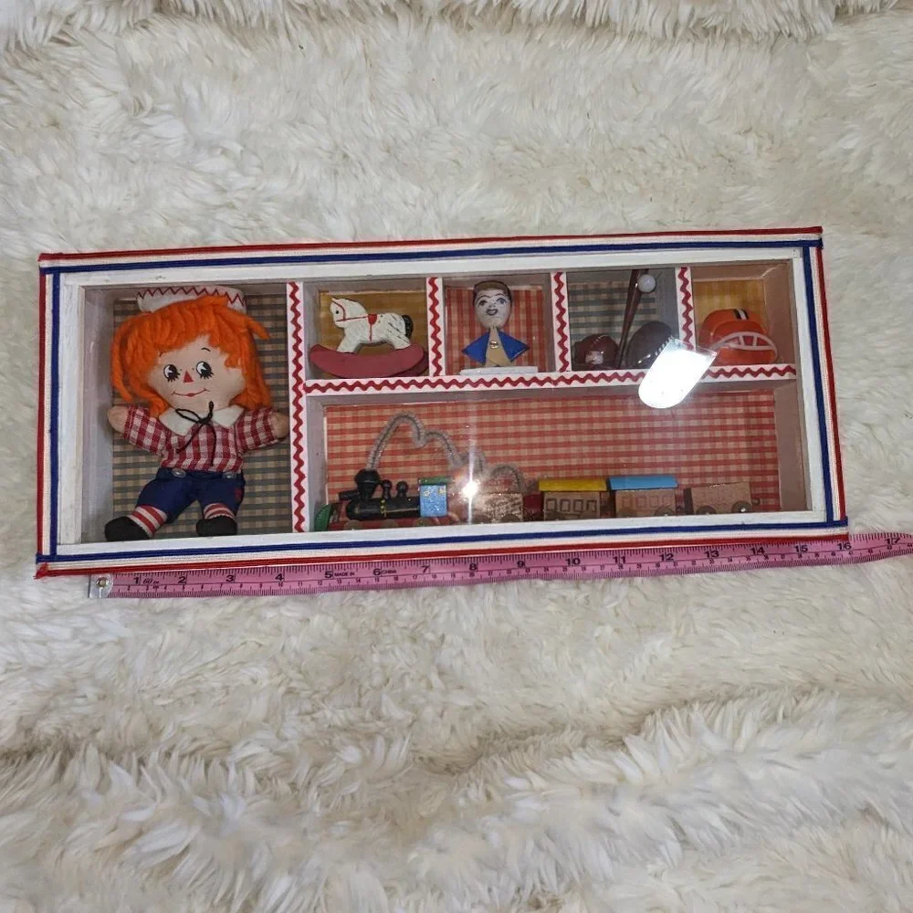 Raggedy Andy & Vintage Toys Shadow Box